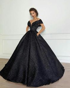 princess wedding dress black 1