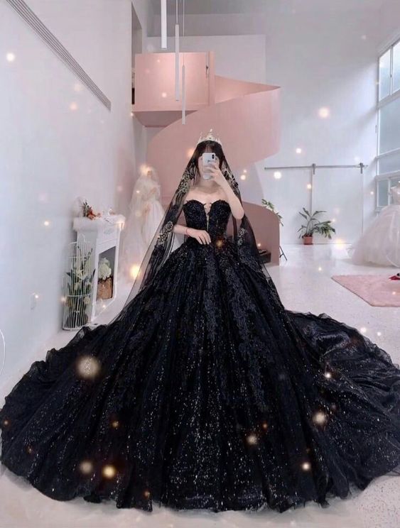 wedding dress black