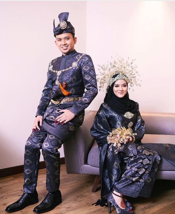 wedding dress malaysia blue