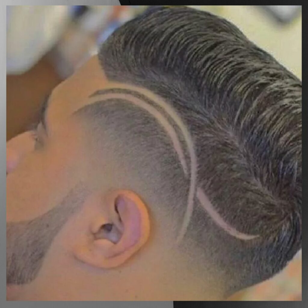Imej line rambut lelaki Flat Top Line Design Haircut