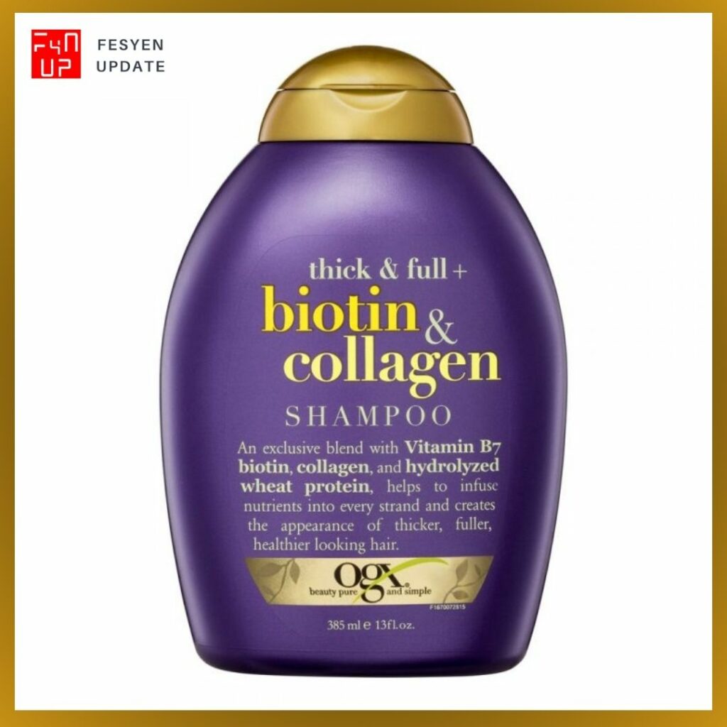 Imej Shampoo untuk rambut gugurOGX Thick & Full Biotin & Collagen Shampoo