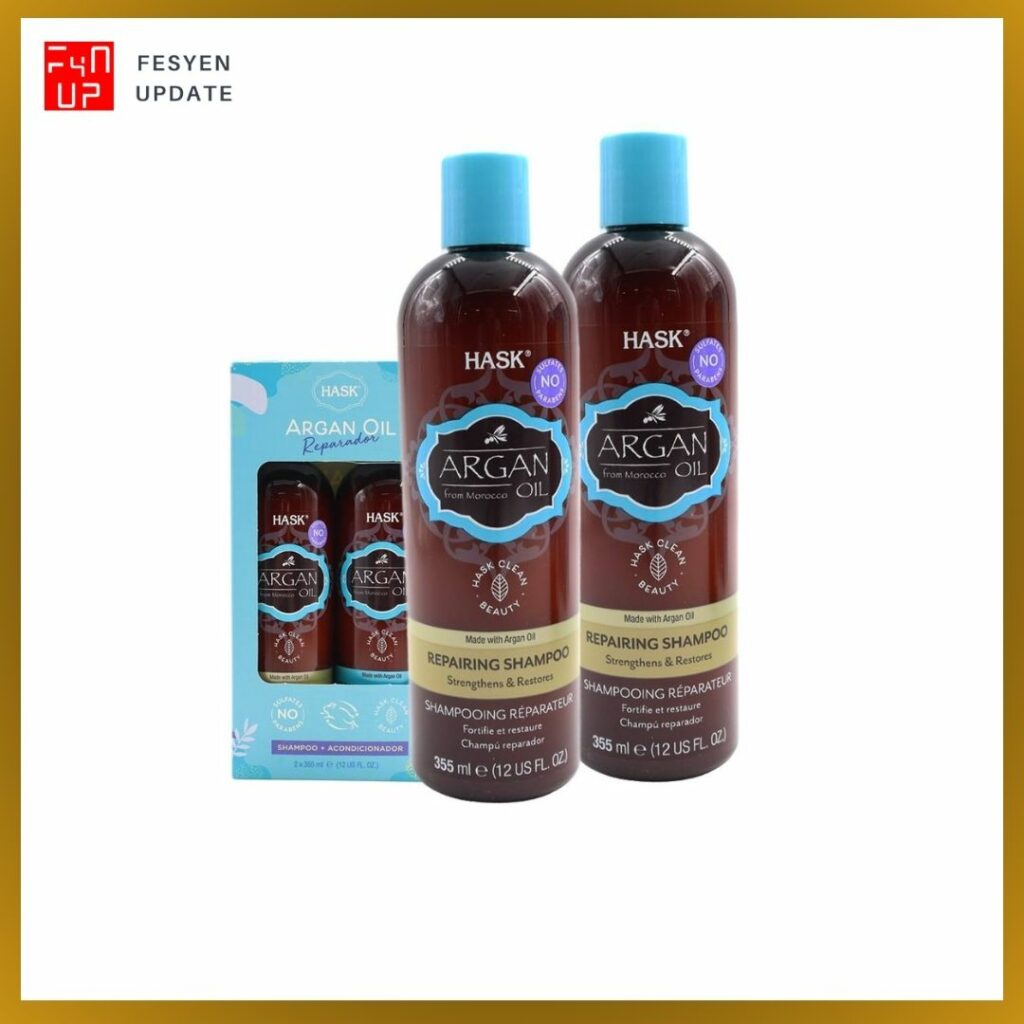 Imej Shampoo organik untuk rambut gugur Hask Argan Oil Repairing Shampoo