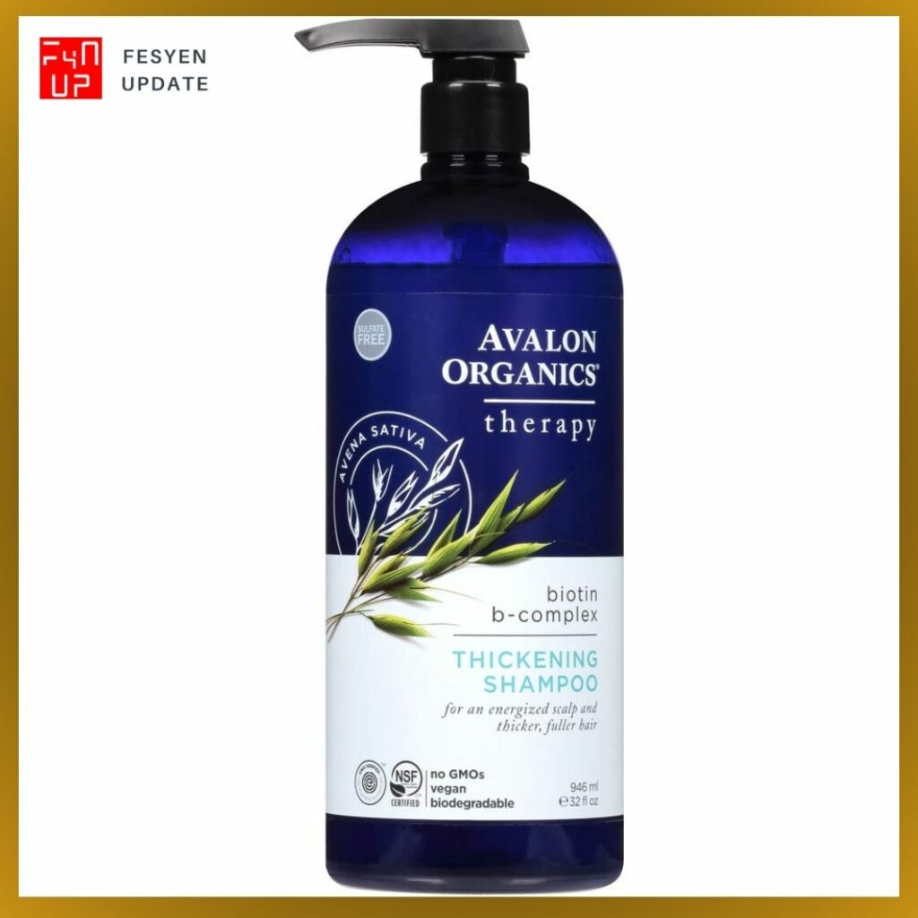 Imej Shampoo untuk melebatkan rambut Avalon Organics Biotin B-Complex Thickening Shampoo