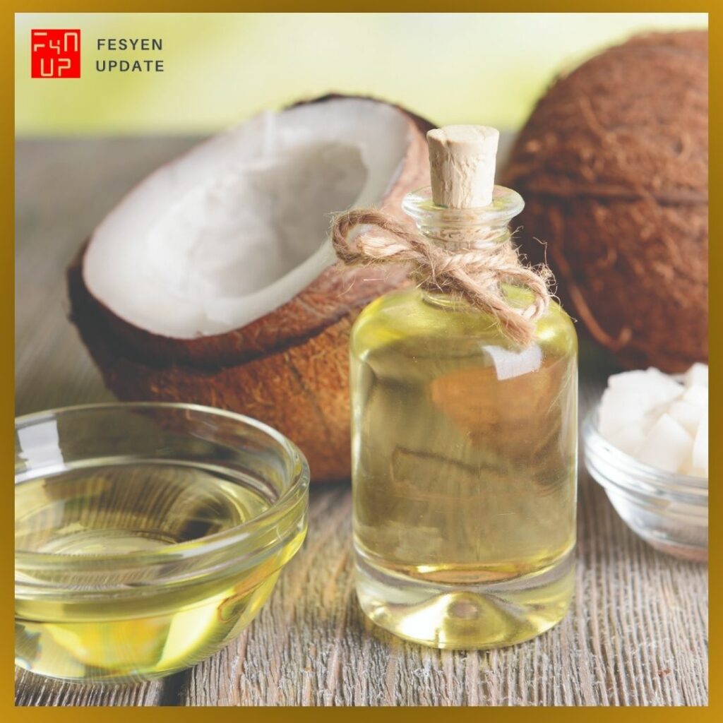 Imej minyak kelapa untuk rambut Manfaat Minyak Kelapa untuk Rambut