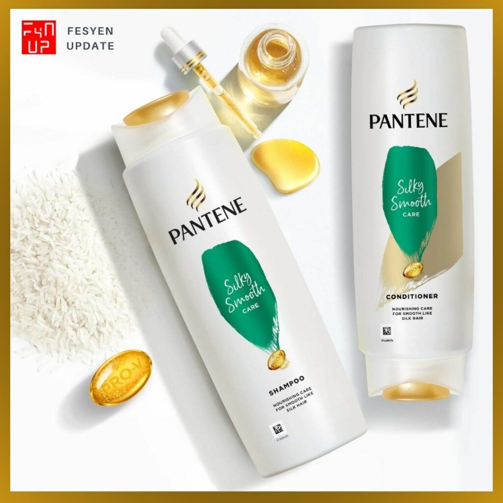 Imej shampoo rambut rosak Pantene Silky Smooth Care Shampoo 340ml (Green)